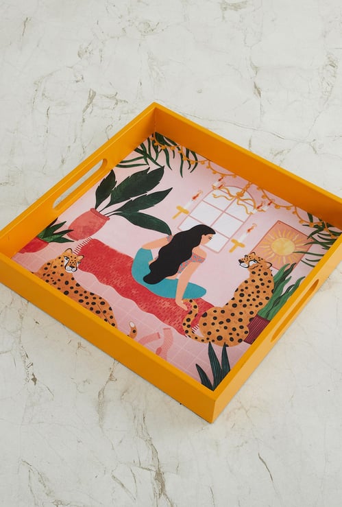 Women Empowerment Wooden Digital Printed Square Tray