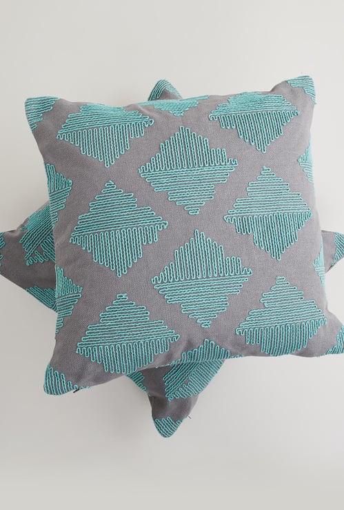 Fiesta Dori Embroidered Cotton Cushion Cover -  Set of 2 - 40 x 40 cm