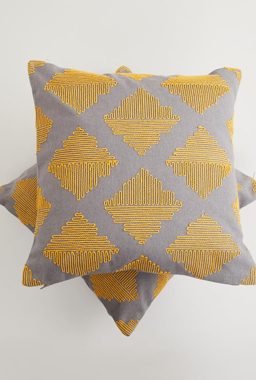 Fiesta Dori Embroidered Cotton Cushion Cover -  Set of 2 - 40 x 40 cm