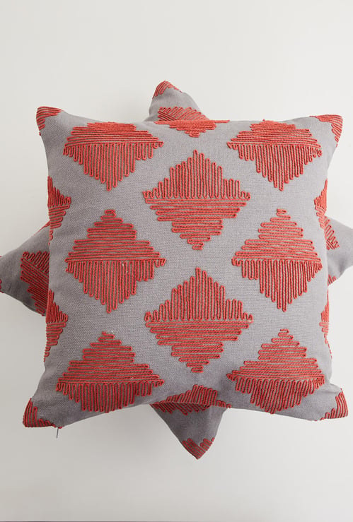 Fiesta Dori Embroidered Cotton Cushion Cover -  Set of 2 - 40 x 40 cm