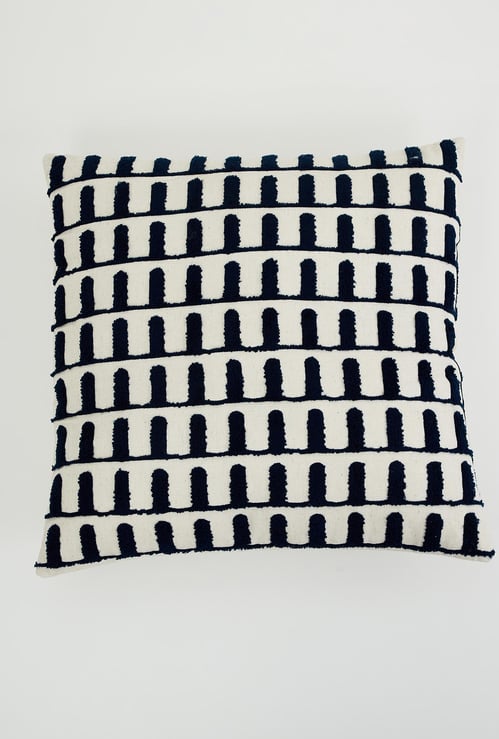 Fiesta Wave Cotton Textured Filled Cushion - 45 x 45 cm