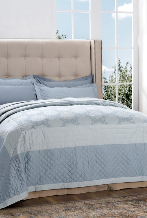 MASPAR  Royal Redux Diamond Bow Printed Double Bed Quilt - 228 x 265 cm