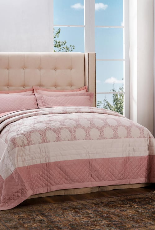 MASPAR Royal Redux Diamond Bow Printed Double Bed Quilt - 228 x 265 cm