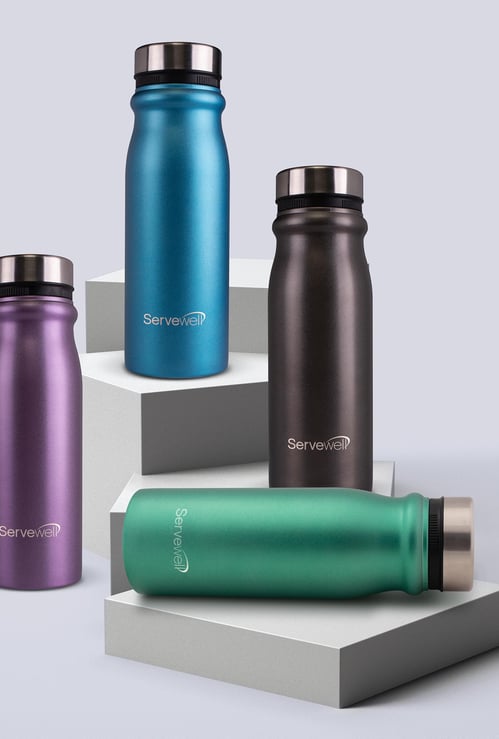 SERVEWELL Hudson Solid Stainless Steel Fridge Bottle - 1100 ml