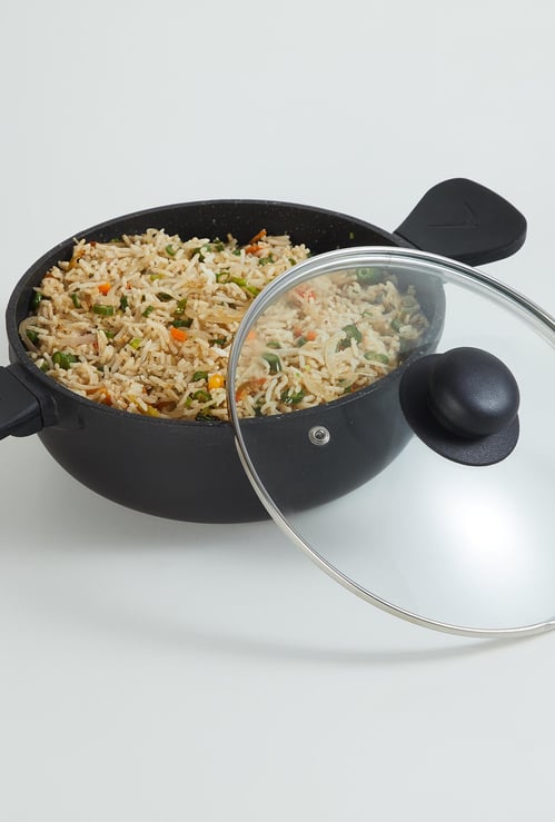 Fiesta-Eric Non Stick Kadhai with Glass Lid