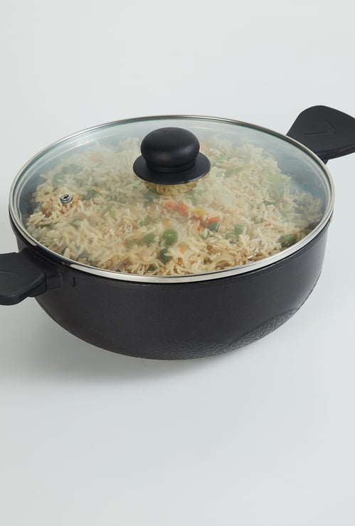 Fiesta-Eric Non Stick Kadhai with Glass Lid