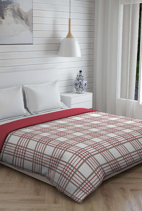 BOUTIQUE LIVING Jade Checked 220TC Double Bed Comforter - 229 x 274 cm
