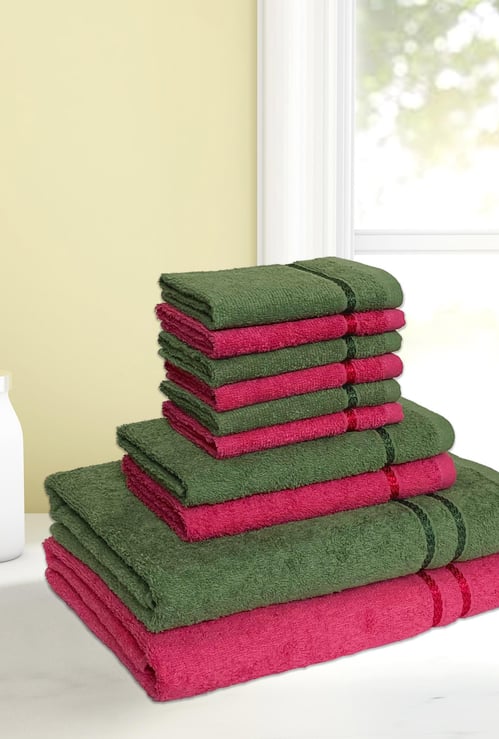 SPACES Core Seasons Best Quick Dry Solid Cotton Towel - Set of 10