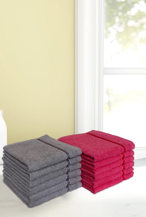 SPACES Core Seasons Best Quick Dry Face Towel - Set of 12 - 30 x 30 cm