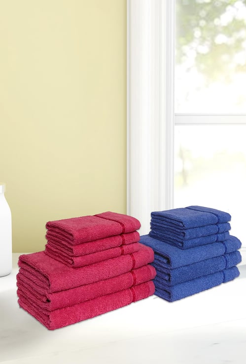SPACES Core Seasons Best Quick Dry Solid Face and Hand Towel - Set of 12