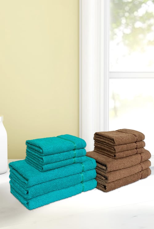 SPACES Core Seasons Best Quick Dry Solid Hand and Face Towel - Set of 12
