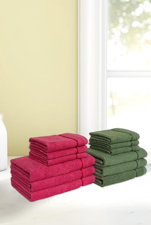 SPACES Seasons Best Qd Solid Cotton Towels - Set of 12
