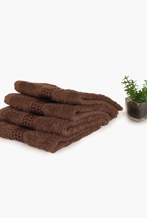 WELHOM Unwinders Solid Face Towel - Set Of 4 - 30 cm  x 30 cm