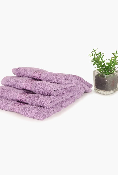 SPACES Welhome Unwinders Cotton Face Towel- Set Of 4- 30 cm x 30 cm
