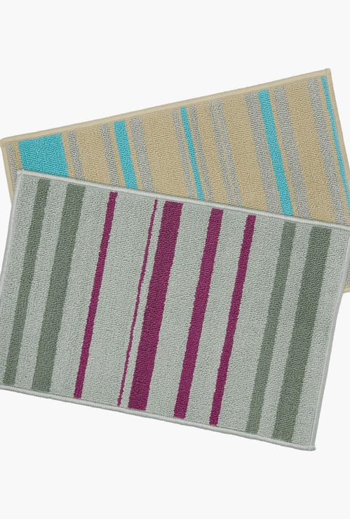 SPACES Welhome La Piazza Striped Door Mat - Set of 2 - 37 x 57 cm