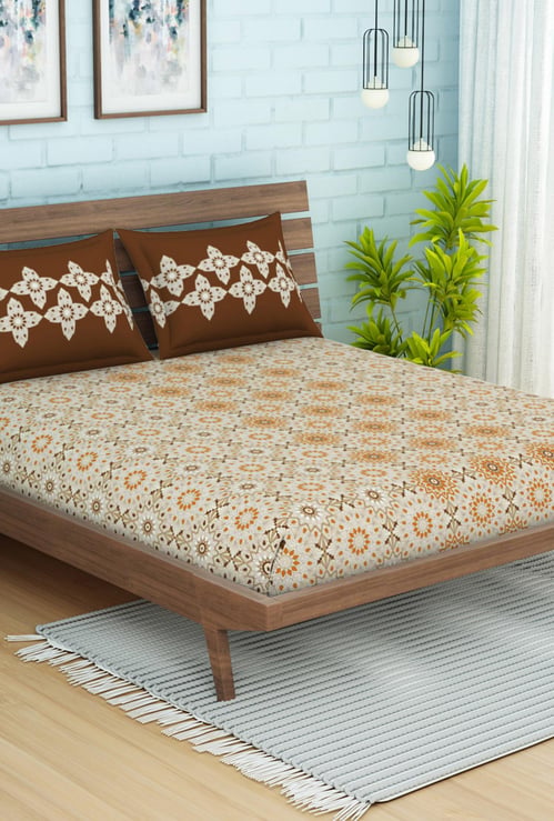 SPACES Atrium Printed 3-Pc. Queen Size Bedsheet Set - 254 x 274 cm