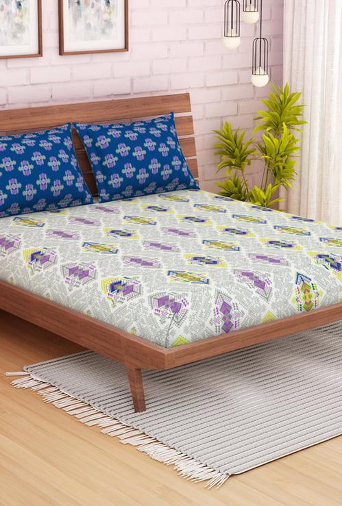 SPACES Atrium Printed 3-Pc. Queen Size Bedsheet Set - 254 x 274 cm