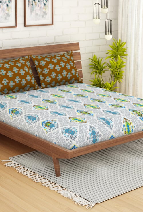 SPACES Atrium Printed 3-Pc. Queen Size Bedsheet Set - 254 x 274 cm