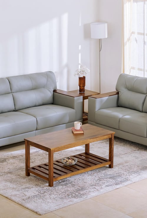 Walter Half Leather 3+2 Seater Sofa Set - Grey