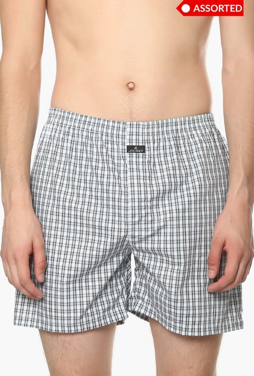 JOCKEY Checks Print Boxer - Pack of 2 - ASSORTED Colour & Design