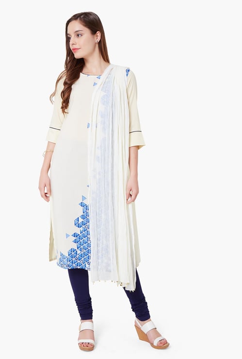 MELANGE Solid Scrunched Dupatta