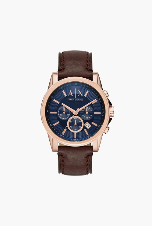 ARMANI EXCHANGE Men Chronograph Watch with Leather Strap - AX2508