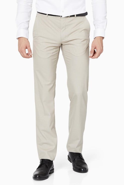 VAN HEUSEN Flat-Front Solid Chinos
