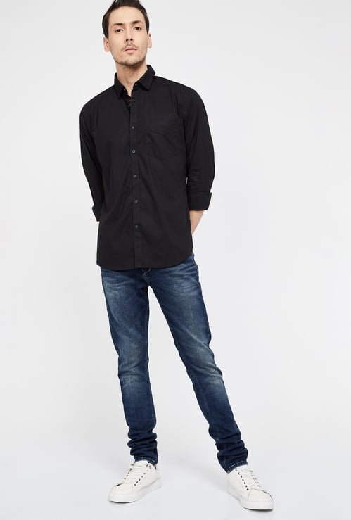 VAN HEUSEN Slim Fit Solid Long-Sleeve Shirt
