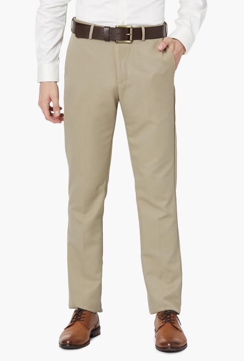 ARROW Solid Tapered Fit Formal Trousers