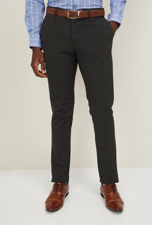 BLACKBERRYS Men Solid Super Slim Fit Formal Trousers