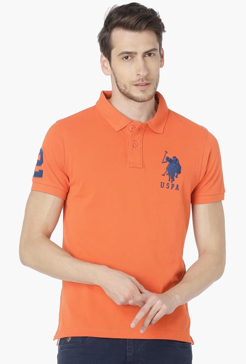 US POLO ASSN Men Solid Polo Neck T-shirt