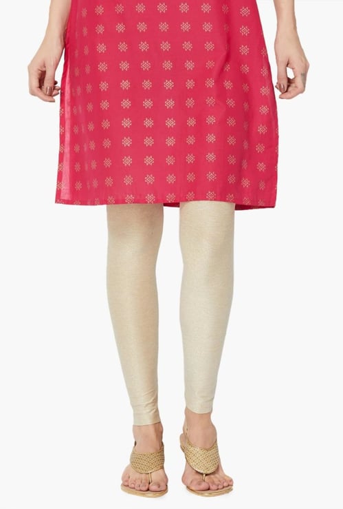 MELANGE Solid Leggings with Elasticated Waistband