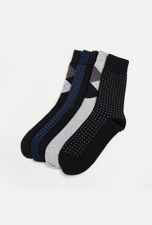 BONJOUR Men Assorted Calf Length Socks - Pack of 5