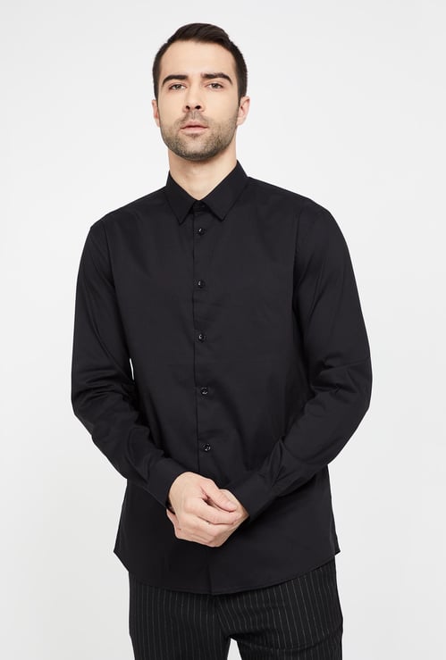 CELIO Solid Full Sleeves Slim Fit Shirt