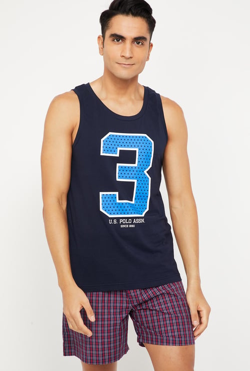 U.S. POLO ASSN. Typographic Print Cotton Vests