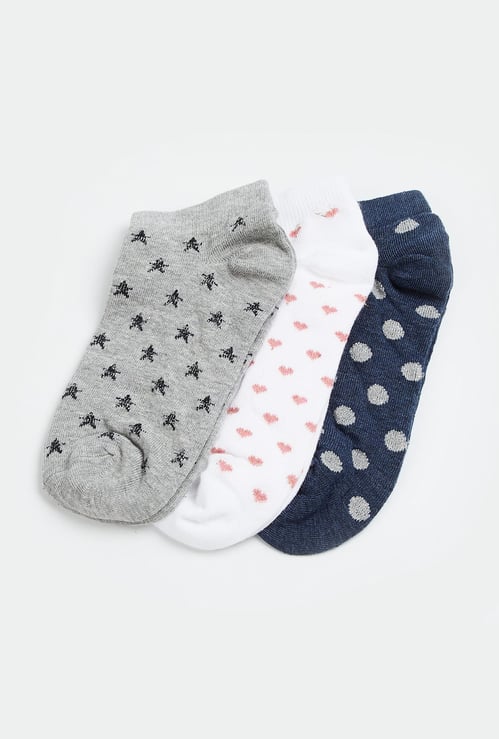 GINGER Patterned Knit Ankle Socks - Pack of 3