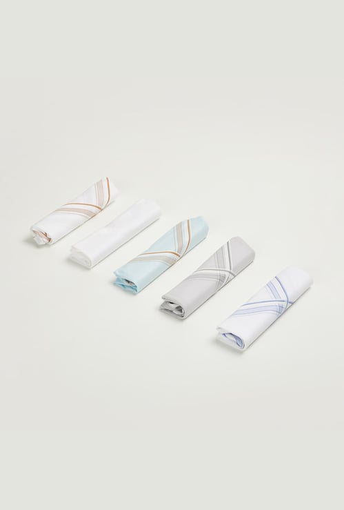 CODE Men Striped Handkerchiefs - Pack of 5