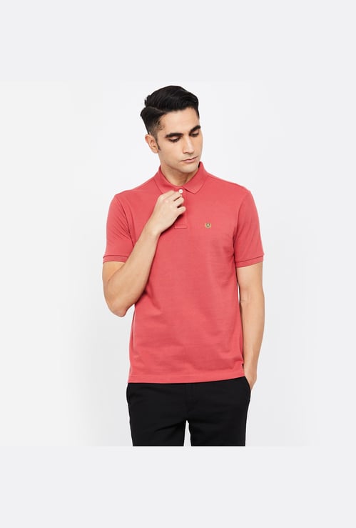 FAHRENHEIT Men Solid Slim Fit Polo T-shirt