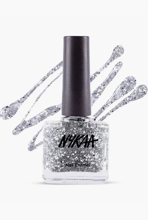 NYKAA Star-Studded Glitter Coat - Silver Snow