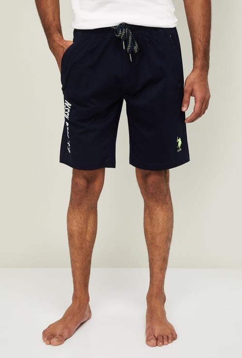 US POLO ASSN Men Printed Elasticated Shorts