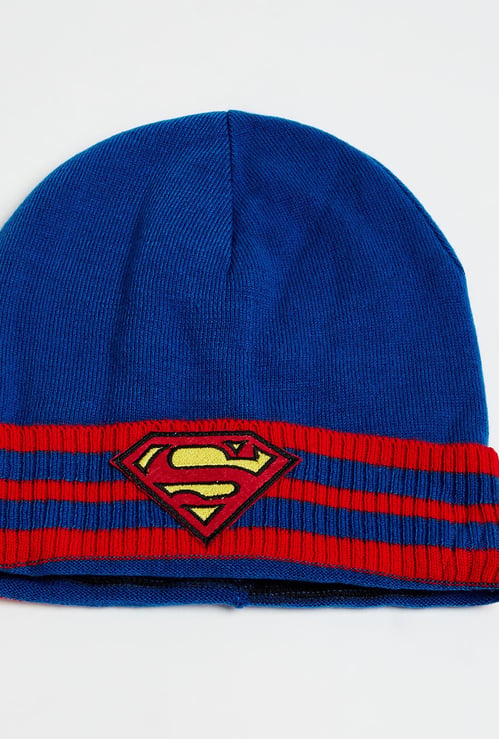 KIDSVILLE Boys Textured Applique-Detailed Beanie
