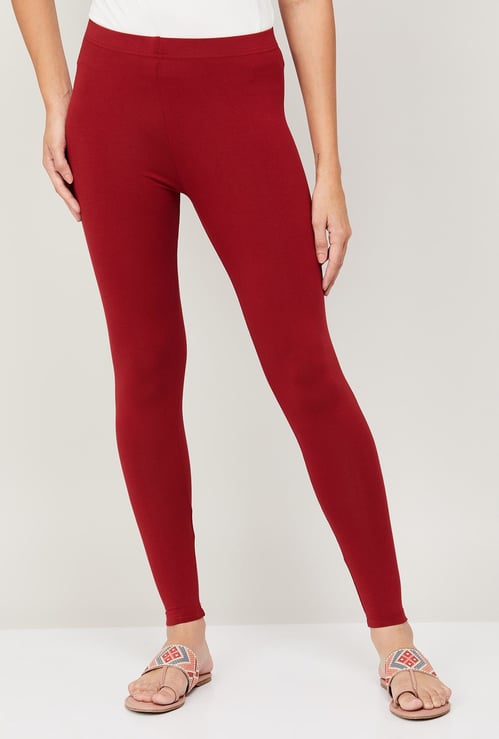 MELANGE Women Solid Elasticated Leggings