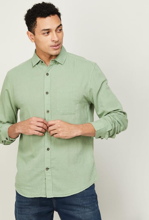 FAME FOREVER Solid Slim Fit Shirt