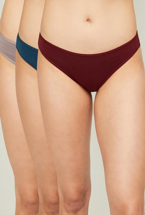 TRIUMPH Solid Knitted Hipster Panties - Pack Of 3