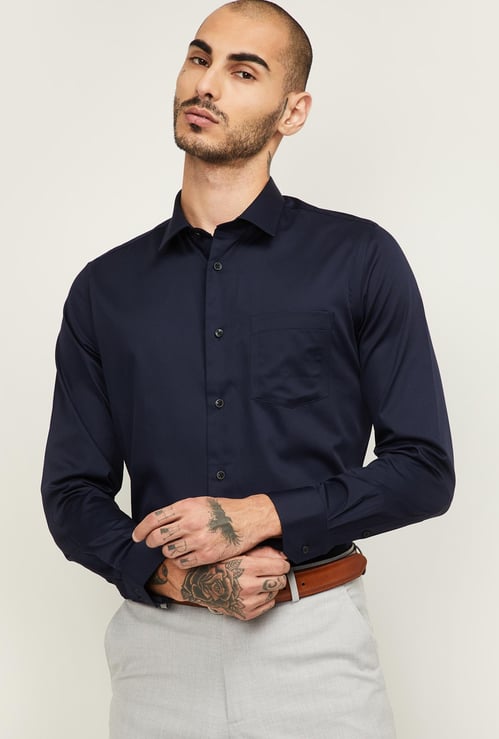 BLACKBERRYS Men Solid Full Sleeves Formal Shirt