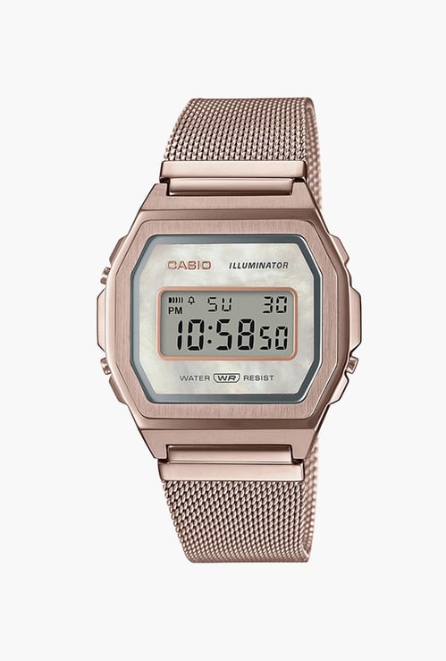 CASIO Vintage Unisex Mother Of Pearl Dial Digital Watch - D195