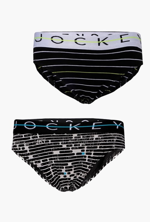 JOCKEY Boys Printed Elasticated Briefs - Pack of 2