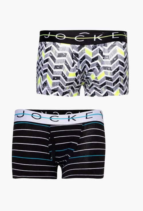 JOCKEY Boys Assorted Elasticated Trunks - Pack of 2
