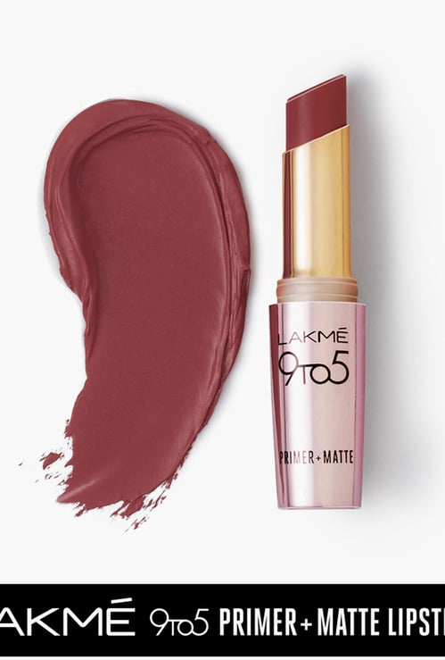 LAKME 9 To 5 Primer + Matte Lipstick- Dusty Pink- 3.6g