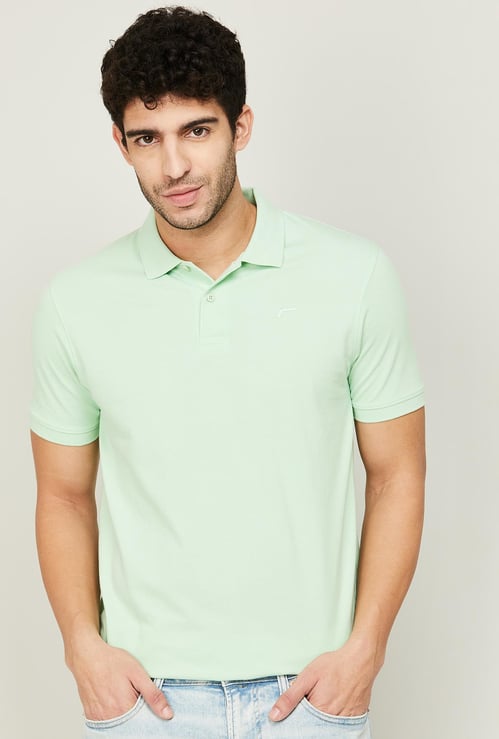 FAME FOREVER Men Solid Regular Fit Polo T-shirt